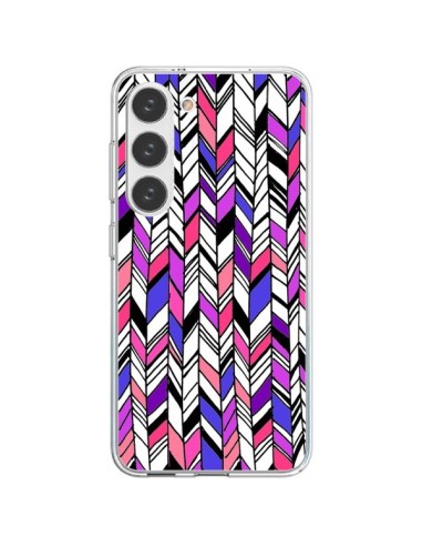 Cover Samsung Galaxy S23 5G Grafico Azteco Rosa Viola - Léa Clément