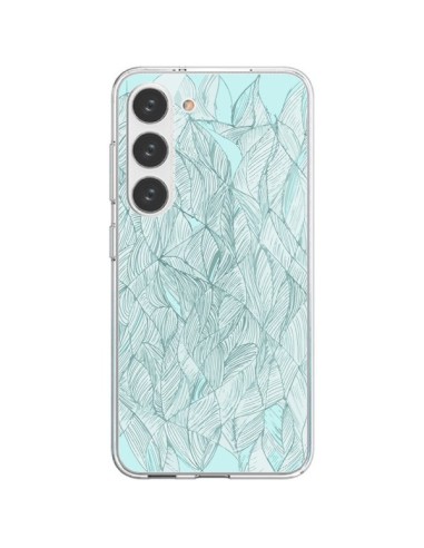 Cover Samsung Galaxy S23 5G Foglie Verde-Acqua  - Léa Clément