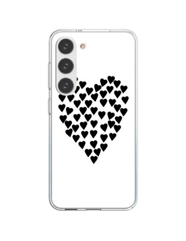 Coque Samsung Galaxy S23 5G Coeur en coeurs noirs - Project M