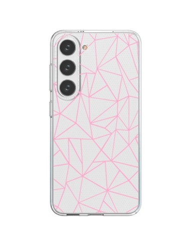 Cover Samsung Galaxy S23 5G Linee Trangolo Rosa Trasparente - Project M