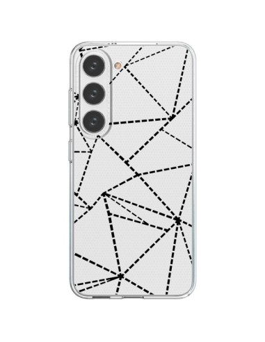 Coque Samsung Galaxy S23 5G Lignes Points Abstract Noir Transparente - Project M