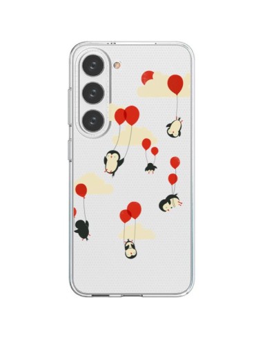 Cover Samsung Galaxy S23 5G Pinguino Palloncini Cielo Trasparente - Jay Fleck