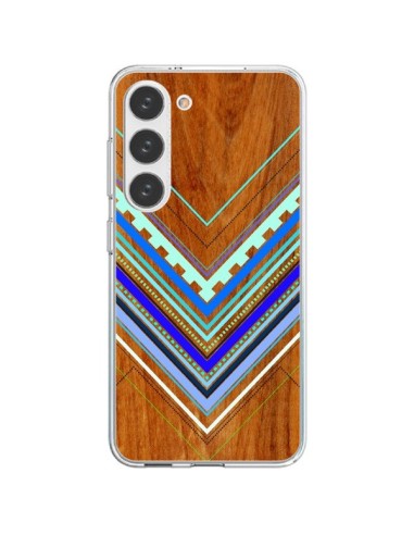 Cover Samsung Galaxy S23 5G Azteco Arbutus Blue Legno Aztec Tribal - Jenny Mhairi