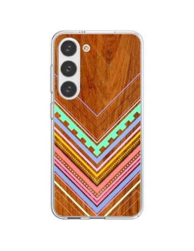 Cover Samsung Galaxy S23 5G Azteco Arbutus Pastel Legno Aztec Tribal - Jenny Mhairi