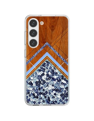 Cover Samsung Galaxy S23 5G Sequin Geometria Legno Azteco Aztec Tribal - Jenny Mhairi