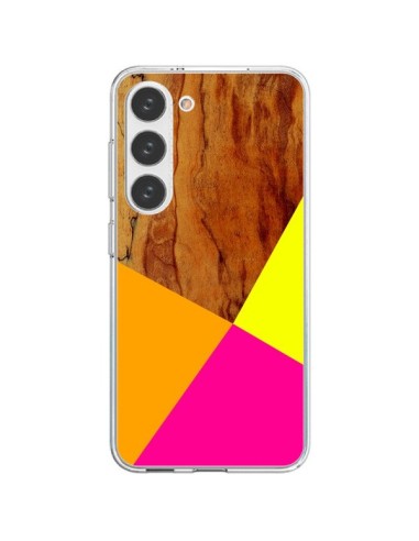 Cover Samsung Galaxy S23 5G Wooden Colour Block Legno Azteco Aztec Tribal - Jenny Mhairi