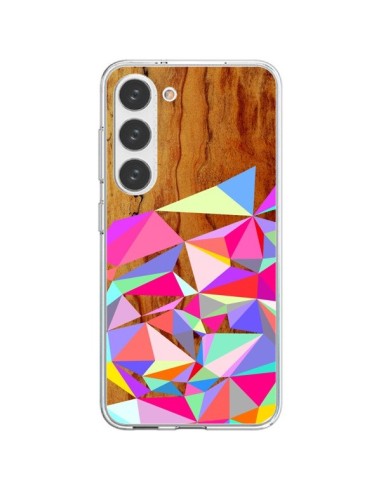 Cover Samsung Galaxy S23 5G Wooden Multi Geo Legno Azteco Aztec Tribal - Jenny Mhairi