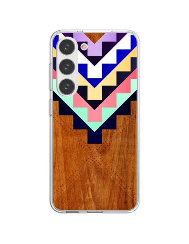 Cover Samsung Galaxy S23 5G Wooden Tribal Legno Azteco Aztec Tribal - Jenny Mhairi