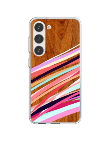 Cover Samsung Galaxy S23 5G Wooden Waves Coral Legno Azteque Aztec Tribal - Jenny Mhairi