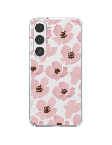 Cover Samsung Galaxy S23 5G Fiori Rosa Trasparente - Dricia Do