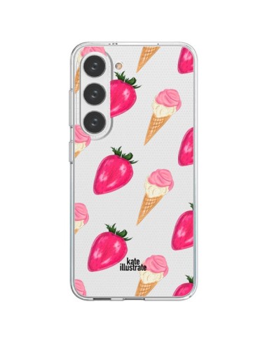 Cover Samsung Galaxy S23 5G Gelato Fragola Trasparente - kateillustrate