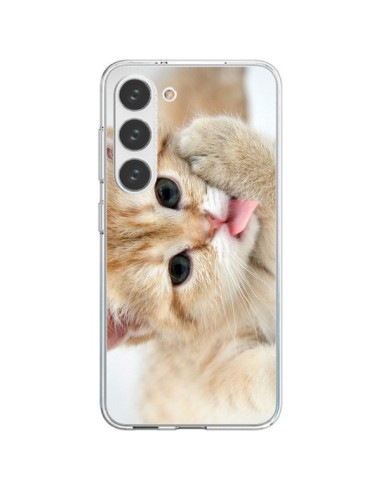 Cover Samsung Galaxy S23 5G Gatto Lingua - Laetitia