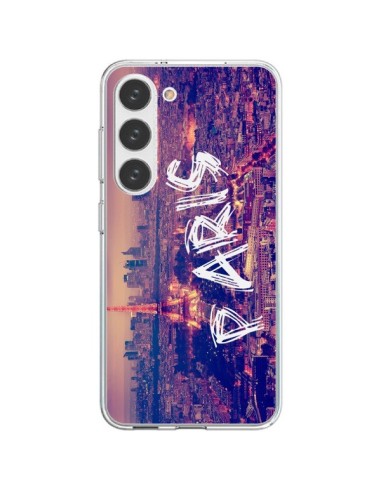 Coque Samsung Galaxy S23 5G Paris Tour Eiffel Tower Nuit - Laetitia