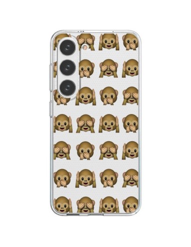 Cover Samsung Galaxy S23 5G Emoji Scimmia Trasparente - Laetitia