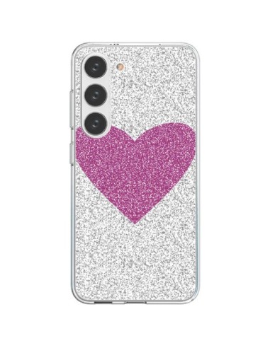 Cover Samsung Galaxy S23 5G Cuore Rosa Argento Amore - Mary Nesrala