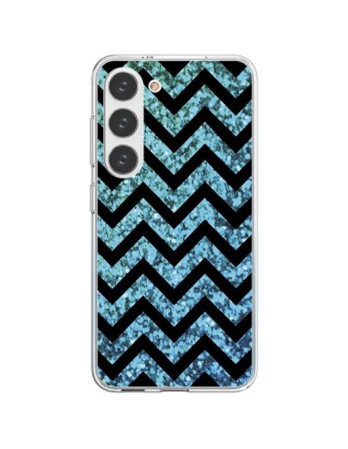 Cover Samsung Galaxy S23 5G Chevron Aqua Sparkle Triangolo Azteco - Mary Nesrala