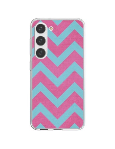 Cover Samsung Galaxy S23 5G Fragola Chevron Rosa Blu - Mary Nesrala