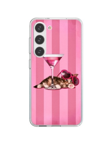 Samsung Galaxy S23 5G Case Caton Cat Kitten Cocktail Eyesali Heart- Maryline Cazenave