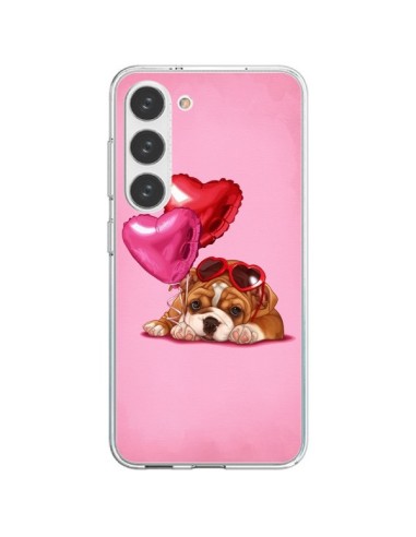 Coque Samsung Galaxy S23 5G Chien Dog Lunettes Coeur Ballon - Maryline Cazenave