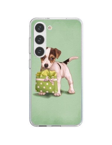 Cover Samsung Galaxy S23 5G Cane Shopping Sacchetto a Pois Verde - Maryline Cazenave