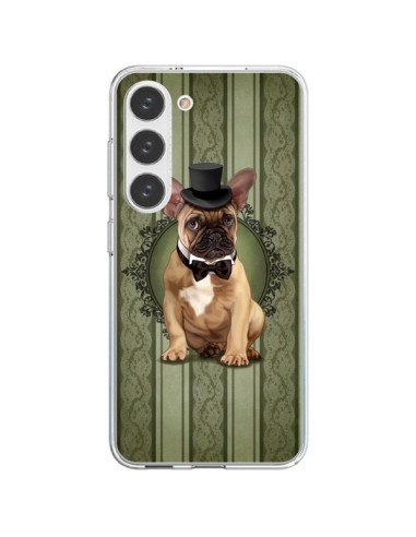 Cover Samsung Galaxy S23 5G Cane Bulldog Papillon Cappello - Maryline Cazenave