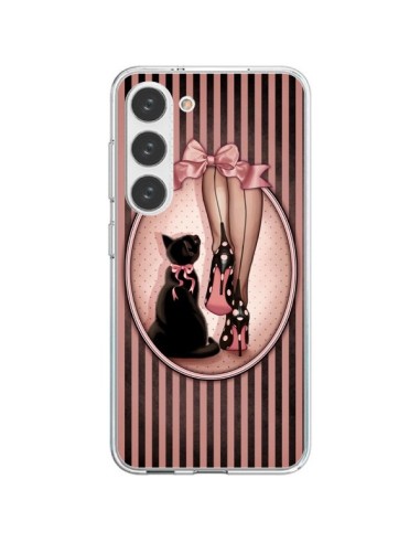 Cover Samsung Galaxy S23 5G Lady Gatto Papillon Pois Scarpe - Maryline Cazenave