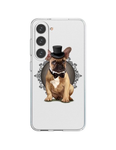 Cover Samsung Galaxy S23 5G Cane Bulldog Papillon Cappello Trasparente - Maryline Cazenave