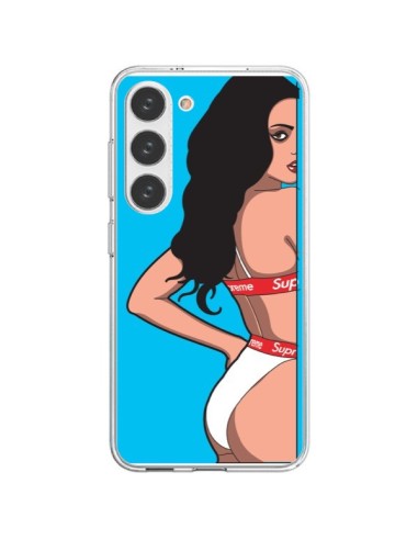 Cover Samsung Galaxy S23 5G Pop Art Donna Blu - Mikadololo