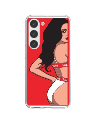 Cover Samsung Galaxy S23 5G Pop Art Donna Rosso - Mikadololo