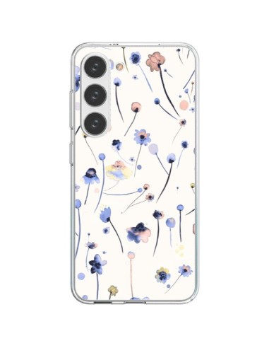 Cover Samsung Galaxy S23 5G Blue Soft Fiori - Ninola Design