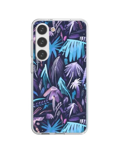 Cover Samsung Galaxy S23 5G Brushstrokes Tropicali Palme Azzurro - Ninola Design