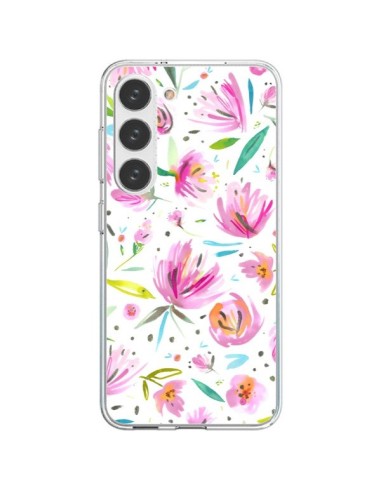 Cover Samsung Galaxy S23 5G Painterly Waterolor Texture Fiori - Ninola Design