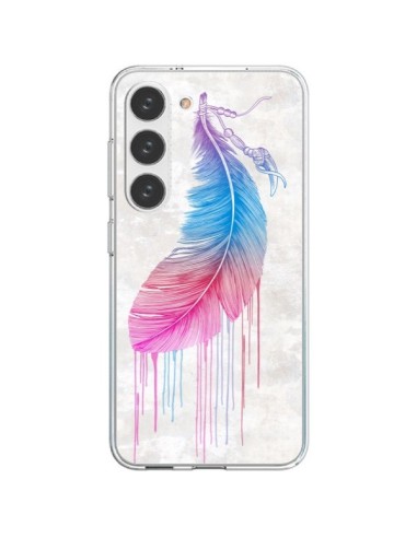 Coque Samsung Galaxy S23 5G Plume arc-en-ciel - Rachel Caldwell