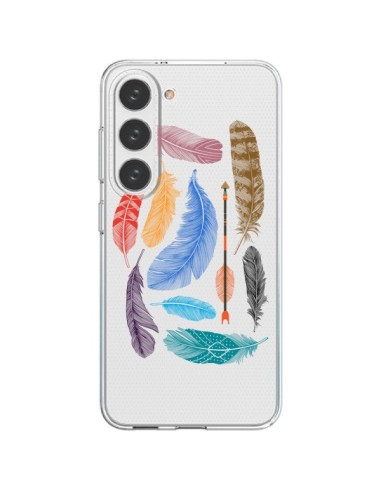 Cover Samsung Galaxy S23 5G Piuma Colorata Trasparente - Rachel Caldwell