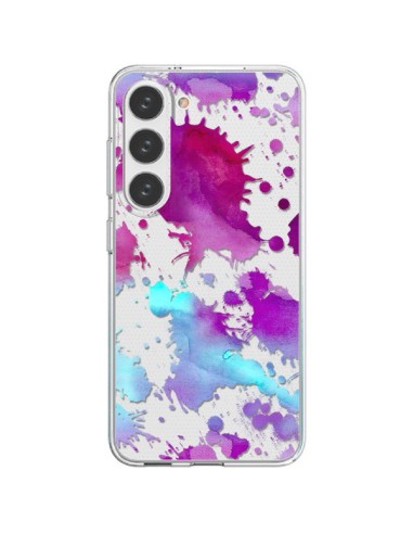 Cover Samsung Galaxy S23 5G Splash Colorato Blu Viola Trasparente - Sylvia Cook