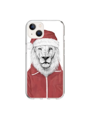 Coque iPhone 15 Santa Lion Père Noel - Balazs Solti