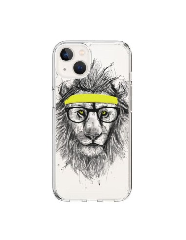 Cover iPhone 15 Hipster Leone Trasparente - Balazs Solti