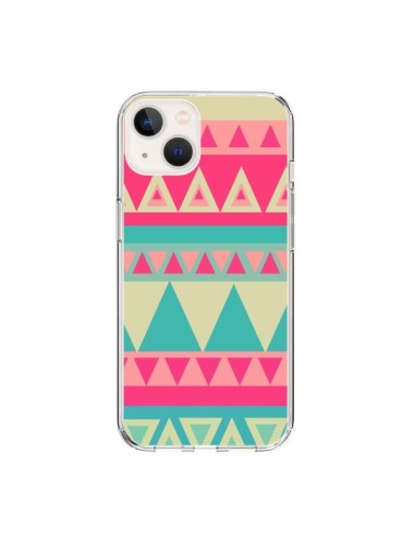 Cover iPhone 15 Azteco Rosa Verde - Eleaxart