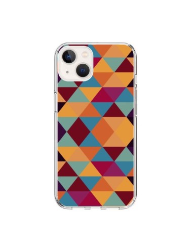 Coque iPhone 15 Azteque Triangle Orange - Eleaxart