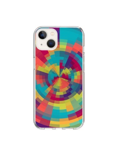 Coque iPhone 15 Spirale de Couleurs Rouge Vert - Eleaxart