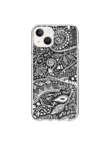 Cover iPhone 15 Azteco Bianco e Nero - Eleaxart