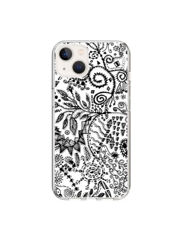 Cover iPhone 15 Azteco Bianco e Nero - Eleaxart