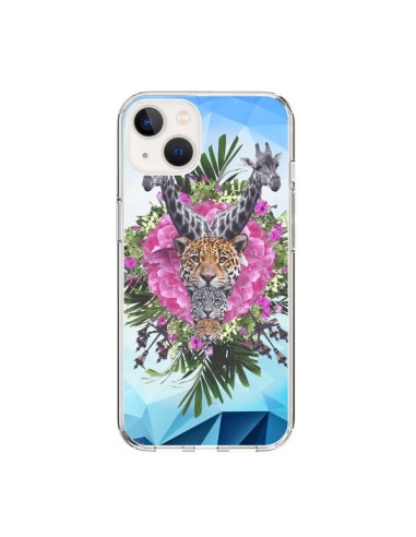 Cover iPhone 15 Giraffe Leoni Tigri Giungla - Eleaxart