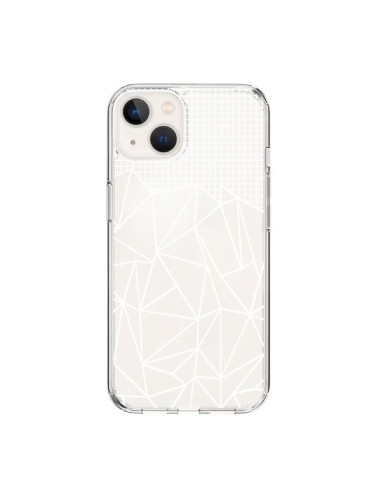 Coque iPhone 15 Lignes Grilles Grid Abstract Blanc Transparente - Project M