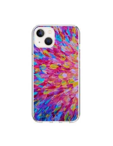 Cover iPhone 15 Fiori Blu Rosa Splash - Ebi Emporium