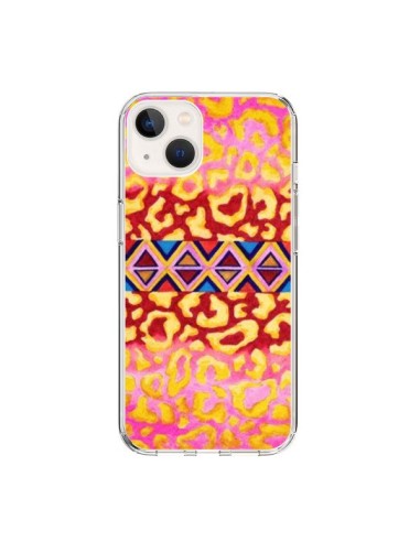 Cover iPhone 15 Tribal Leopardo Rosa - Ebi Emporium