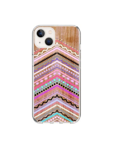 Cover iPhone 15 Viola Bosco Legno Azteque Aztec Tribal - Jenny Mhairi