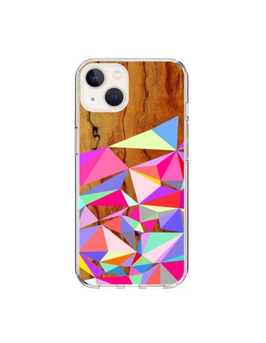 Cover iPhone 15 Wooden Multi Geo Legno Azteco Aztec Tribal - Jenny Mhairi