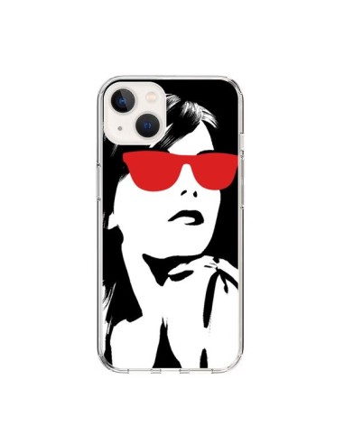 Cover iPhone 15 Ragazza Occhiali Rosso - Jonathan Perez