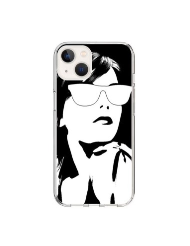 Cover iPhone 15 Ragazza Occhiali Bianco - Jonathan Perez